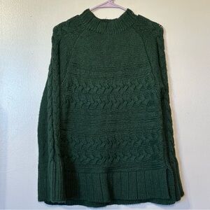 Green Cable Knit Women's Sweater